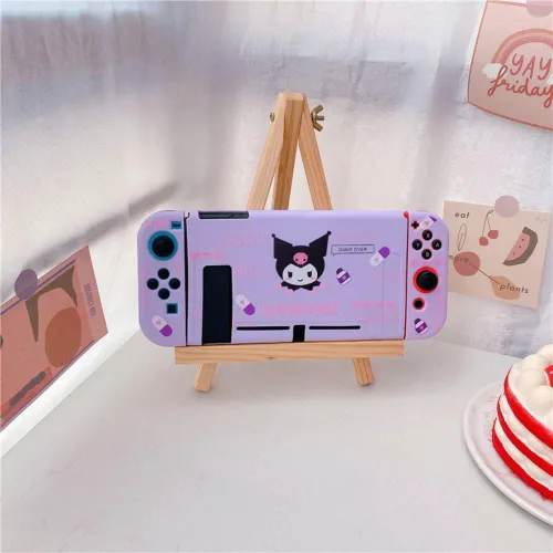 Vista 3 de ENIFLY Linda funda suave a prueba de golpes Kuromi compatible con Nintendo Switch, carcasa duradera resistente a los arañazos para Joycon, juego