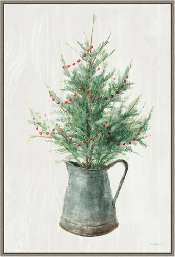 Vista 15 de Amanti Art Framed Canvas Wall Art 23x16 White and Bright Christmas Tree II by Danhui Nai, Framed Wall Art Canvas, Holidays Artwork, Traditional
