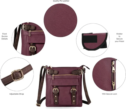 Vista 5 de Bandolera Jessie & James bolsa con cierre y llave, 2 tonos