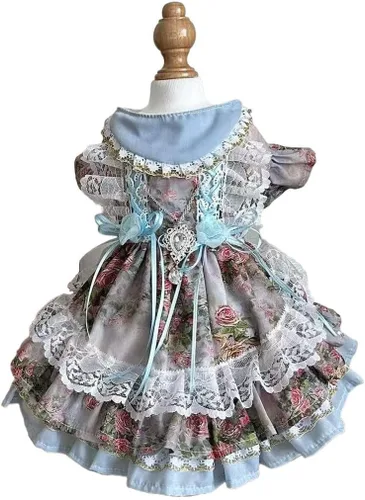 Vista 14 de Moda Vestido de Princesa de Encaje para Perro Cachorro Dulce para Perro EXTRAL Pequeño y Pequeño A-Negro XX-Pequeño