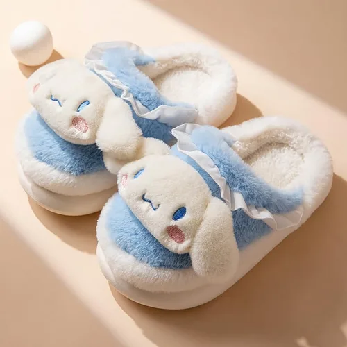 Vista 6 de Pantuflas de felpa de dibujos animados para mujer, para invierno, para interiores y exteriores, universales, antideslizantes, cálidas, para niñas