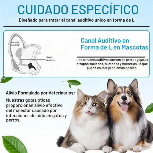 Vista 6 de Gotas de tratamiento de infección de oído de gato y perro, infecciones de oído de perro con hidrocortisona al 1%