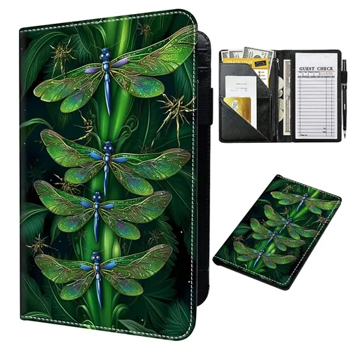 Vista 10 de Libro para camarera con bolsillo con cremallera, de piel sintética, lindo libro para camarera, libros de servidor, restaurante, soporte para cheques