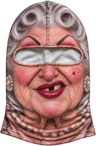 Vista 10 de Máscara de esquí de anciano, divertida y realista, con estampado 3D, para invierno, con cobertura del cuello, diseño envolvente, ajuste cómodo