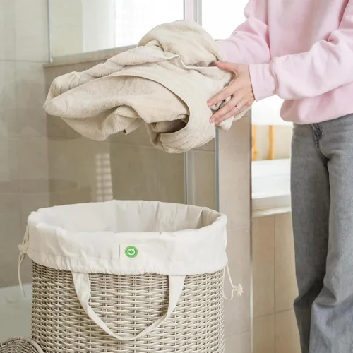Vista 9 de Bolsas de lavandería para dormitorio universitario - Forro versátil y resistente para cesta de lavandería universitaria con cordón - Forro de cesta