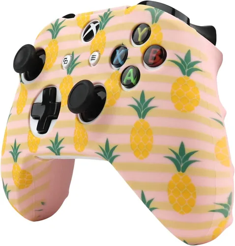 Vista 7 de RALAN - Funda protectora de silicona antideslizante para control de Xbox One compatible con Xbox 1 inalámbricacon cable con 2 bonitas tapas