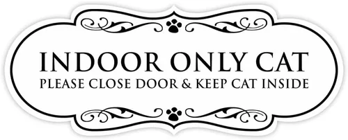 Vista 12 de Designer Paws - Letrero para interiores con texto en inglés "Solo gato por favor cierre la puerta y mantener el gato en el interior" (negro)