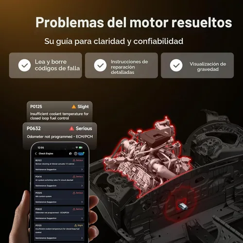 Vista 4 de TOPDON Carpal OBD2 escáner Bluetooth - Herramienta de diagnóstico para todos los sistemas con IA AI-Assisted All System Car Scan Tool for iOS &