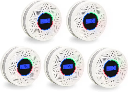 Vista 9 de Kesymo 6Pack Detector de Monóxido de Carbono y Humo Interconectado Actualizado, Detector de Humo y Monóxido de Carbono Alimentado por Batería
