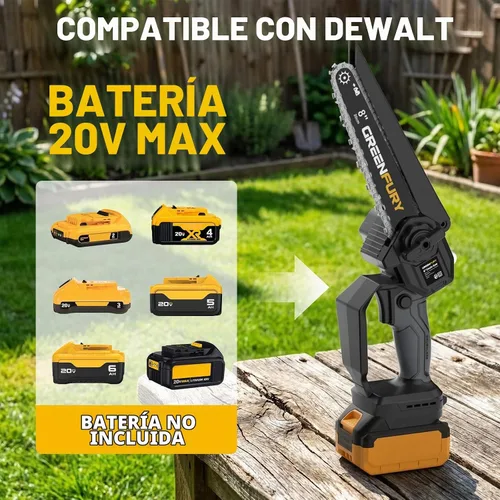 Vista 2 de Sierra de poste inalámbrica 2 en 1 y motosierra para batería Dewalt 20V MAX