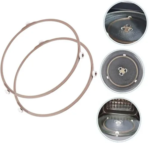 Vista 7 de Juego de 2 soportes de rodillos circulares con ruedas de 0.551 in de diámetro y anillo de plástico de 17 3.1 in para tocadiscos de microondas