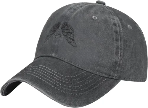 Vista 9 de Gorra de béisbol con alas de ángel y corazón para hombres y mujeres, gorras de camionero de algodón, gorra ajustable para papá Negro