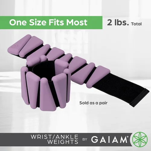 Vista 6 de Gaiam Wrist and Ankle Weights, Wearable Bracelet to Strengthen, Tone & Sculpt, Adjustable Ankle Weights for Women & Men for Yoga, Dance, Pilates