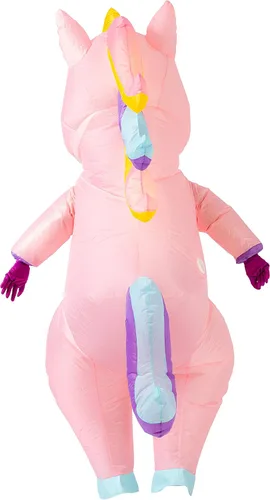 Vista 5 de Spooktacular Creations Disfraz inflable para adulto, cuerpo completo montando un unicornio para fiesta inflable de Halloween