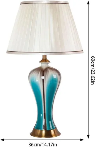 Vista 2 de Lamp for Desk Nordic Retro Ceramic Table Lamp Mediterranean Style Simple Bedside Lamp Bedroom Study Decorative Lamp Desk Lamps for Home Office