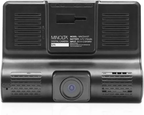 Vista 2 de Minolta Videocámara de coche de 3 canales 1080p - Pantalla LCD de 4 pulgadas, cámaras traseras delanteras interiores, gran angular de 170°, fotos