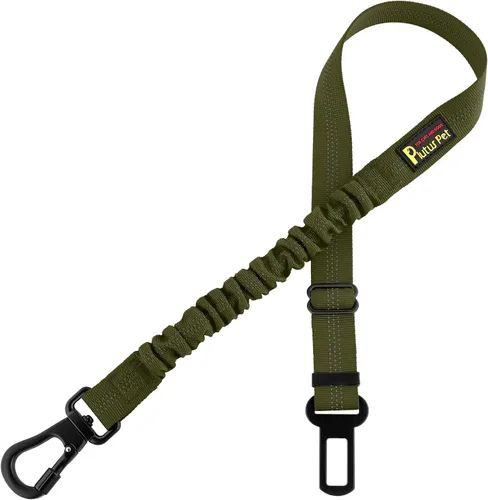 Vista 14 de Plutus Pet Cinturón de seguridad para perro para el coche, arnés de coche ajustable para perros con clip de mosquetón, cinturón de seguridad Beige