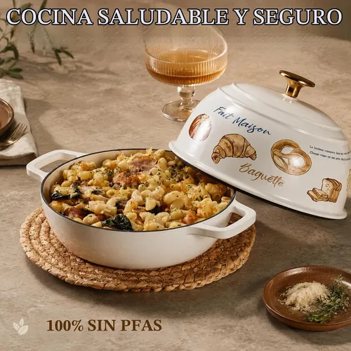 Vista 5 de CAROTE Horno holandés de hierro fundido esmaltado, olla de 5 cuartos