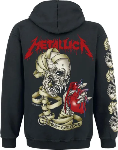 Vista 2 de Metallica 'Heart Explosive' (Negro) Sudadera con capucha con cremallera