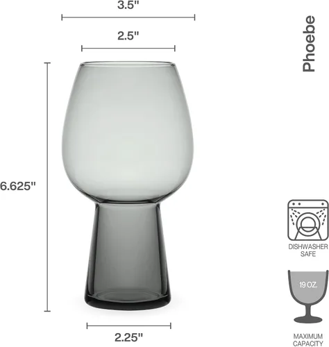 Vista 3 de Mikasa Phoebe Goblet - Vaso de cerveza (4 unidades), color humo