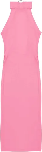 Vista 4 de Yartina Vestido de lencería con cuello halter para mujer, con abertura lateral, sin mangas, mini cheongsam, camisón para fiesta, club