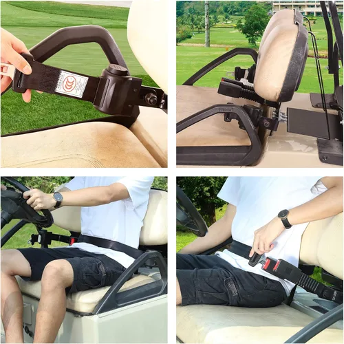 Vista 3 de 10L0L Kit de cinturón de seguridad para carrito de golf, paquete de 2 unidades de 42 pulgadas retráctiles con soporte para Yamaha/DS/EZGO TXT/RXV