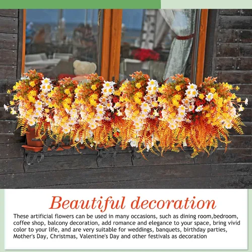 Vista 8 de Cindeer - 24 paquetes de flores artificiales resistentes a los rayos UV Plantas artificiales resistentes a los rayos UV para decoración de boda