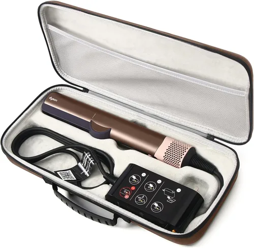 Vista 9 de Funda de viaje rígida compatible con Dyson Airstraight HT01 alisador de pelo y fuente de alimentación, funda de transporte impermeable y a prueba