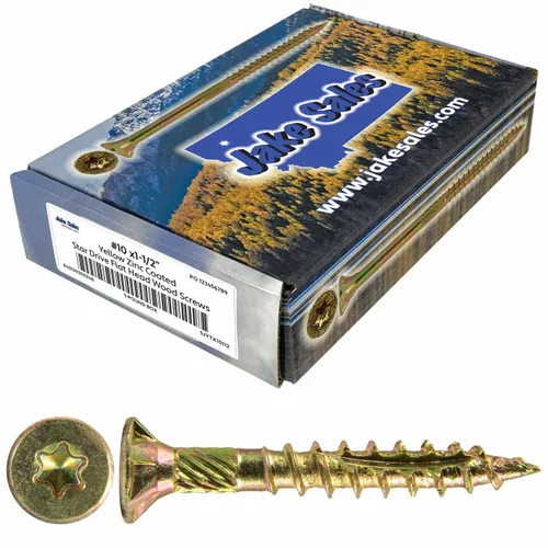 Vista 221 de 8 x 1 revestimiento exterior recubierto de bronce, tornillo de madera multiusos compatible con ACQ, cabeza plana Torx/Star Drive de 1 libra, 288