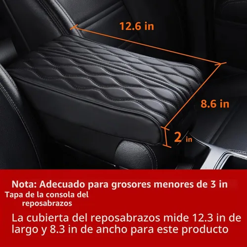 Vista 2 de Cubierta Elevadora para Consola Central de Automóvil, Almohadillas Elevadoras de Espuma Viscoelástica de Cuero para Reposabrazos de Automóvil