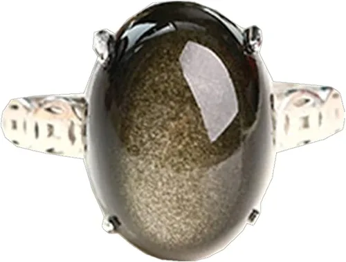 Vista 5 de Anillo de obsidiana de oro natural joyería para mujer hombres sanación cristal cuarzo piedra 0630x0472in cuentas piedras preciosas ajustable anillo
