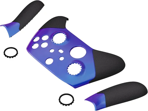 Vista 7 de eXtremeRate ASR versión Performance - Empuñaduras laterales de goma para Xbox Series X S, Chameleon Purple Blue Rediseñed Grip Handle Face Plate