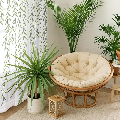 Vista 8 de BROSHAN - Cortinas transparentes con estampado verde, color blanco, 2