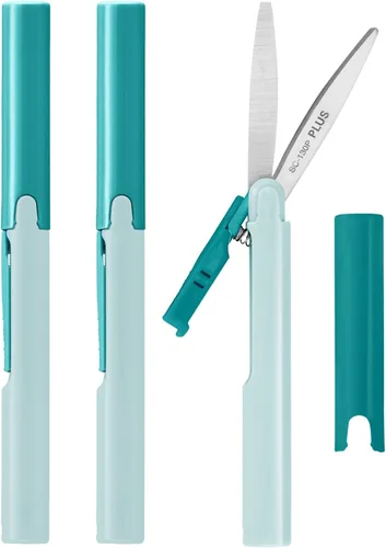 Vista 10 de Plus Tijeras Compactas Estilo Bolígrafo Twiggy con Tapa, Blanco