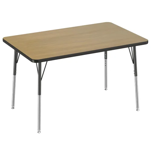 Vista 41 de FDP - Mesa rectangular para actividades escolares y de oficina (24 x 36 pulgadas), patas estándar con deslizadores giratorios, altura ajustable