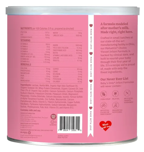 Vista 2 de Baby's Only Baby Formula - Fórmula infantil de nutrición completa, polvo a base de leche con hierro, vitamina E, vitamina D, fórmula infantil fácil
