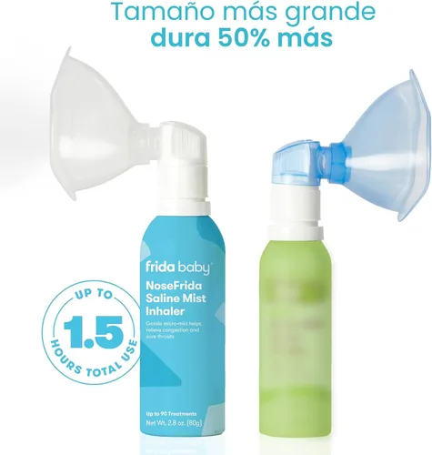 Vista 2 de Frida Baby NoseFrida - Inhalador nasal de niebla salina, espray descongestionante para la congestión y el alivio de alergias para bebés + niños