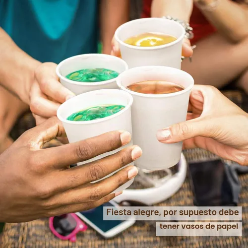 Vista 6 de Vasos de papel blanco – Paquete de 50, 8 onzas desechables, tazas de café caliente y agua