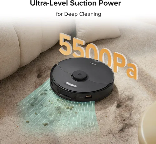 Vista 4 de roborock S7 Max Ultra Robot Aspiradora y Trapeador Combo, Secado/Lavado Automático del Trapeador, Autovaciado, Autorrellenado, Succión de 5500Pa