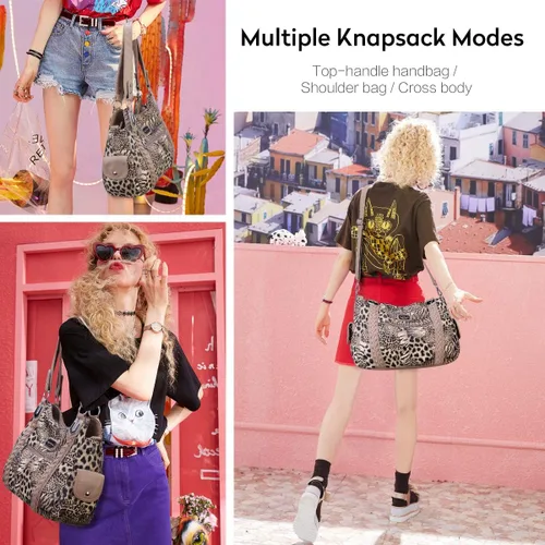 Vista 200 de Angel Barcelo - Bolsa de hombro amplia para mujer, diseño Hobo, cuero lavado