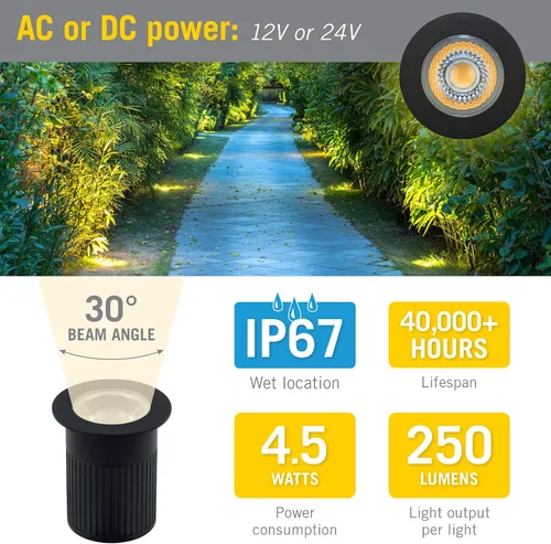 Vista 4 de Armacost Lighting Luz de paisaje LED de pozo enterrado de 4.5W - Blanco suave 3000K (401000)