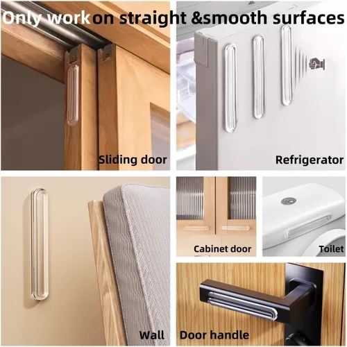Vista 6 de 4 piezas de topes largos para muebles - Protectores de pared, tope de puerta de refrigerador, 5.5x0.7x0.2 pulgadas