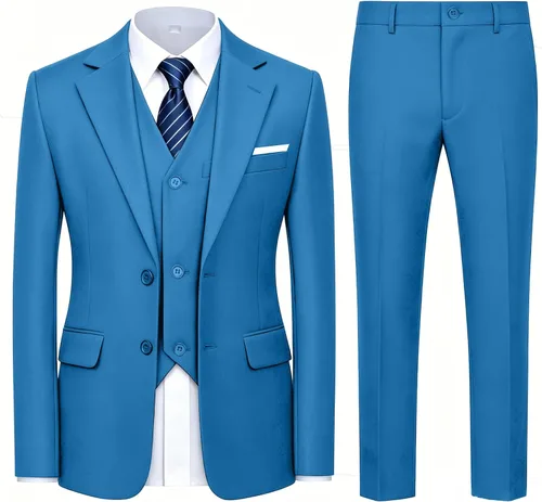 Vista 7 de 5 Piece Boys Suits for Wedding Ring Bearer Outfit Kids Tuxedo Negro (corbata de rayas)
