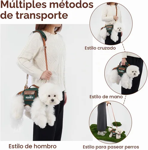 Vista 8 de Wakytu Arnés de elevación para perro, arnés VES ajustable para perro, correa ajustable para perro con bolsa pequeña para golosinas para cachorros