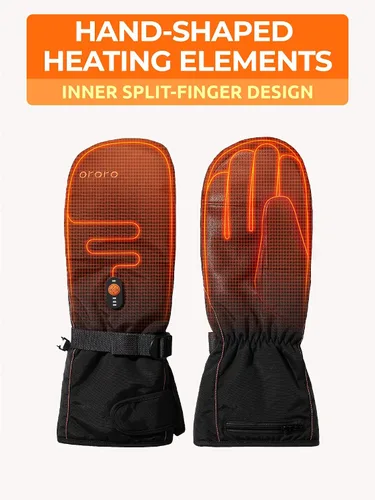 Vista 2 de ORORO Guantes calefactados para mujeres y hombres, guantes calefactados recargables para esquí, senderismo y manos artríticas