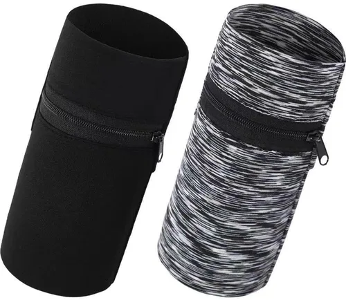 Vista 2 de Cartera de muñeca de 1 bolsillo para teléfono celular, cartera de tobillo, bandas para el sudor, brazalete, bolsa oculta, cartera de muñeca
