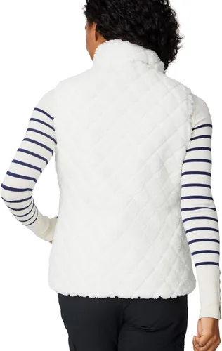 Vista 6 de Free Country Chaleco reversible acolchado de forro polar sherpa ligero con bolsillos con cremallera, chaleco de invierno para damas, aventura