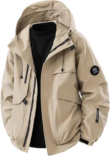Vista 6 de Chaqueta de nieve ligera e impermeable para hombre, rompevientos cálidos, con capucha, de secado rápido, ropa exterior de viaje