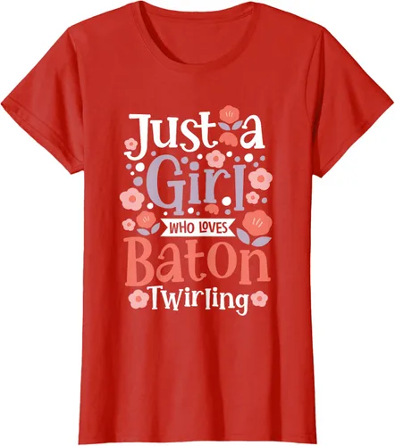 Vista 73 de A Girl Who Loves Baton Twirling - Camiseta de giro Majorette Twirler, Negro