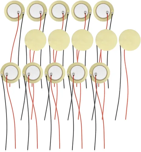 Vista 5 de Paquete de 20 Discos Piezoeléctricos, Discos Piezoeléctricos de 20mm Transductor con Cables de 3.94 pulgadas, Micrófono de Contacto Acústico